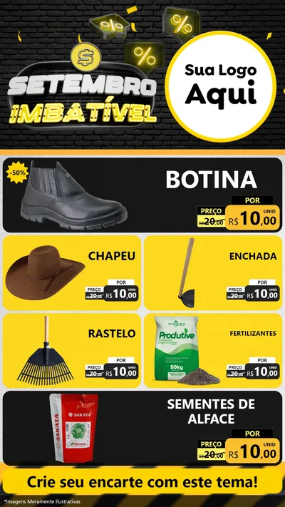Modelo de TV para TV Vertical com o tema Setembro Imbatível para Agropecuária
