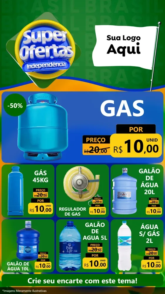 Modelo de Rede Social para Stories com o tema Super Ofertas de Independência para Água e gás