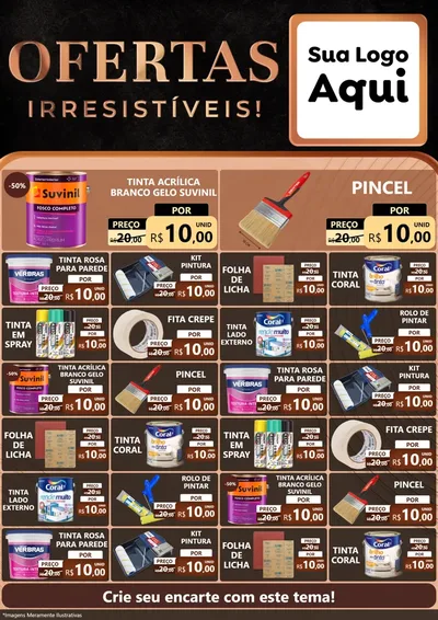 Modelo de Encarte para Encarte A4 Vertical com o tema Ofertas Irresistíveis! para Tintas e Ferramentas