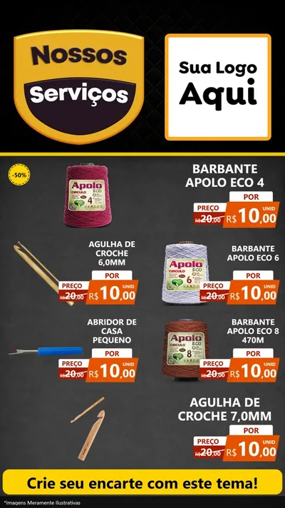Modelo de TV para TV Vertical com o tema Nossos Serviços para Armarinho e Aviamentos
