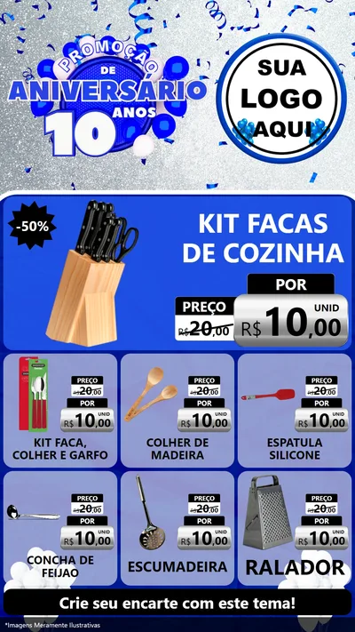 Modelo de Rede Social para Stories com o tema Promoção de Aniversário - 10 Anos para Utilidades Domésticas