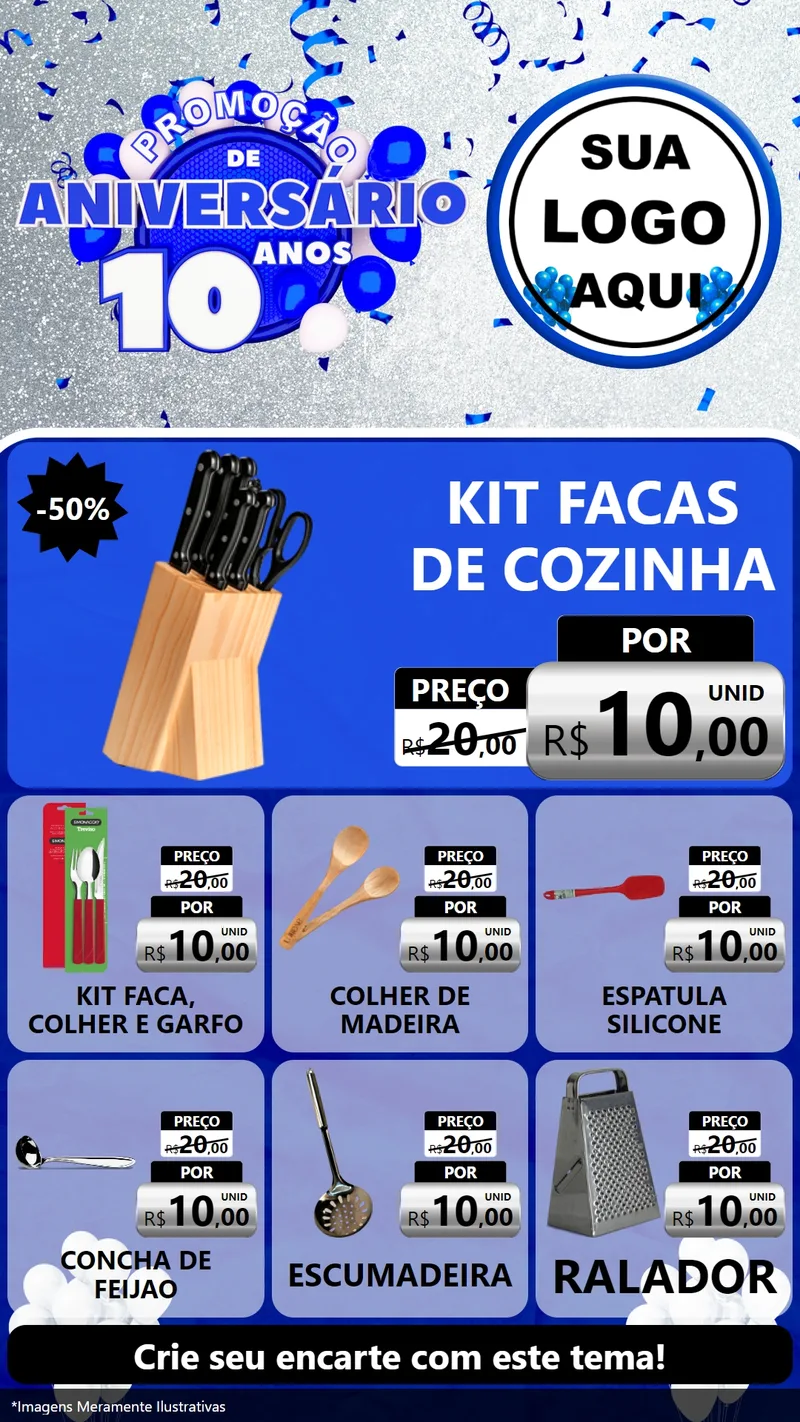 Modelo de Rede Social para Stories com o tema Promoção de Aniversário - 10 Anos para Utilidades Domésticas