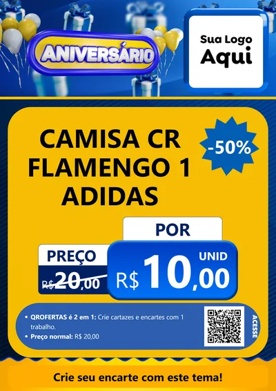 Modelo de Cartaz para Cartaz A4 Vertical com o tema Aniversário para Roupas e acessórios
