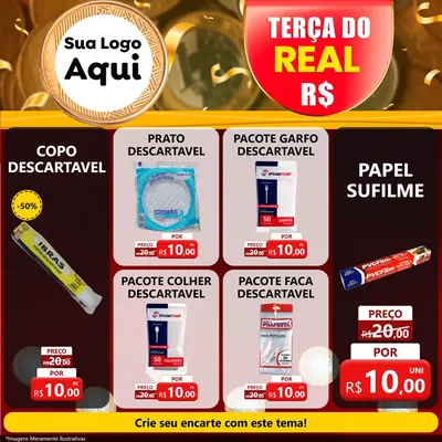 Modelo de Rede Social para Feed Facebook com o tema Terça do Real para Embalagens