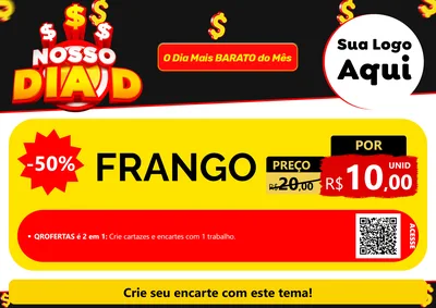 Modelo de Cartaz para Cartaz A4 Horizontal com o tema Nosso Dia D para Assados
