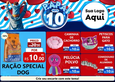 Modelo de Encarte para Encarte A4 Horizontal com o tema Papai Nota 10 para Pet Shop