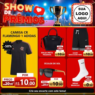 Modelo de Rede Social para Feed Facebook com o tema Show de Prêmios para Roupas e acessórios