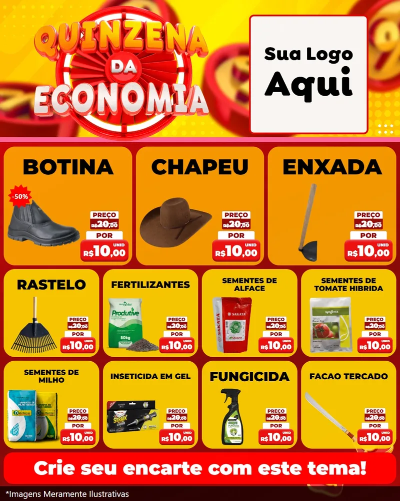 Modelo de Rede Social para Feed Instagram com o tema Quinzena Da Economia para Agropecuária