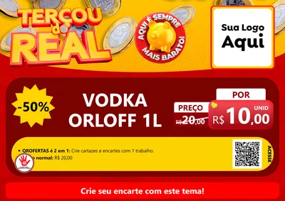 Modelo de Cartaz para Cartaz A4 Horizontal com o tema Terçou do Real para Distribuidora de bebidas