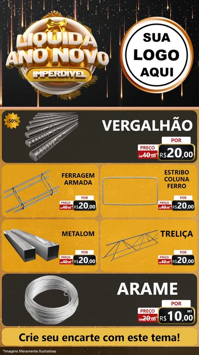 Modelo de TV para TV Vertical com o tema Liquida Ano Novo Imperdível para Ferragens