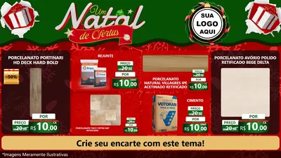 Modelo de TV para TV Horizontal com o tema Um Natal de Ofertas para Pisos e revestimentos