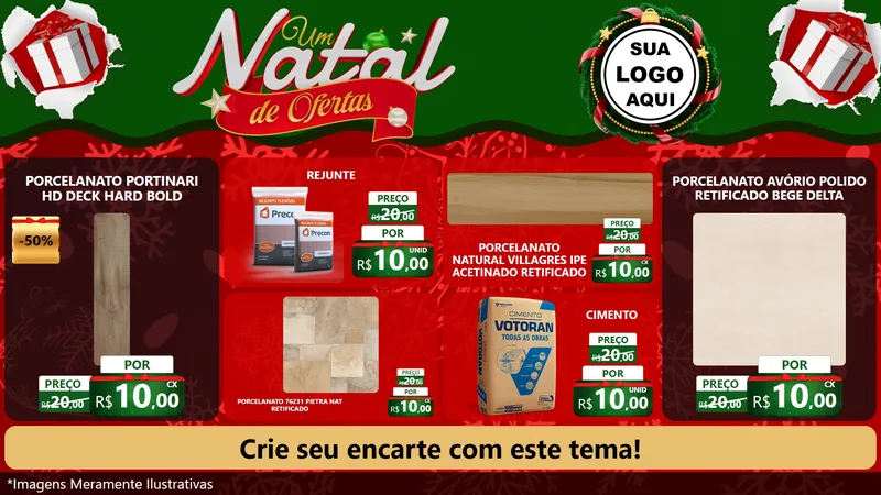 Modelo de TV para TV Horizontal com o tema Um Natal de Ofertas para Pisos e revestimentos