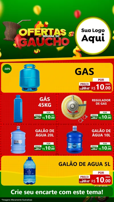 Modelo de TV para TV Vertical com o tema Ofertas Semana Do Gaúcho para Água e gás