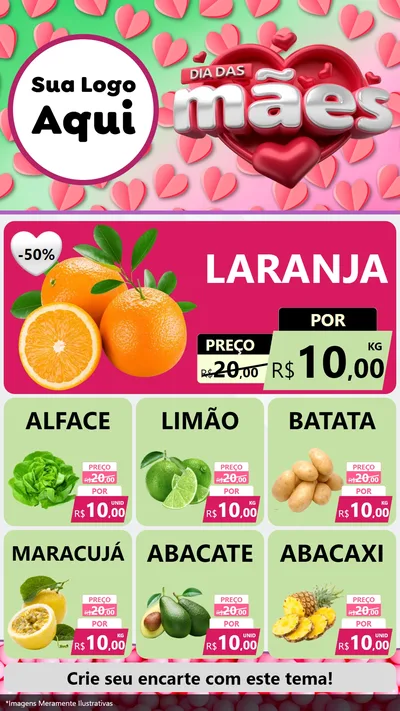 Modelo de Rede Social para Stories com o tema Dia das Mães para Hortifrúti