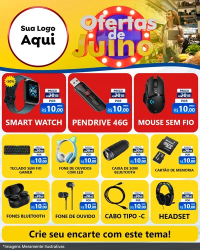 Modelo de Rede Social para Feed Instagram com o tema Ofertas de Julho para Informática