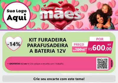 Modelo de Cartaz para Cartaz A4 Horizontal com o tema Dia das Mães para Maquinas e Ferramentas