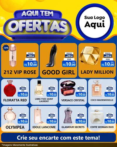 Modelo de Rede Social para Feed Instagram com o tema Aqui Tem Ofertas para Perfumes