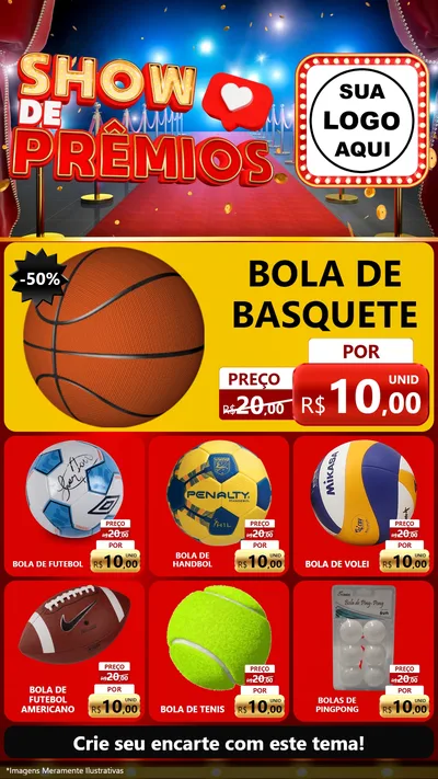 Modelo de Rede Social para Stories com o tema Show de Prêmios para Artigos Esportivos