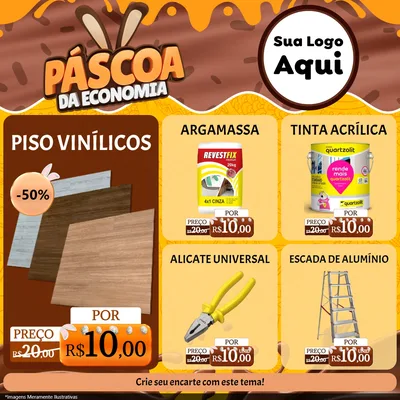 Modelo de Rede Social para Feed Facebook com o tema Páscoa da Economia para Material para Construção