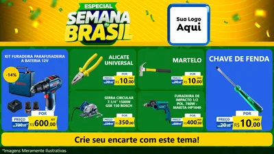 Modelo de TV para TV Horizontal com o tema Especial Semana do Brasil para Maquinas e Ferramentas