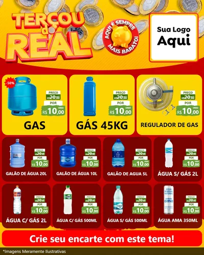 Modelo de Rede Social para Feed Instagram com o tema Terçou do Real para Água e gás