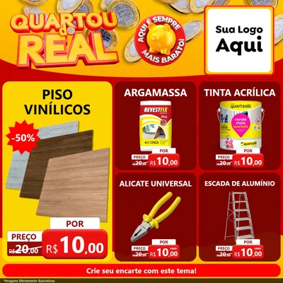 Modelo de Rede Social para Feed Facebook com o tema Quartou do Real para Material para Construção