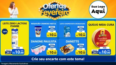 Modelo de TV para TV Horizontal com o tema Ofertas de Fevereiro para Frios e Laticínios
