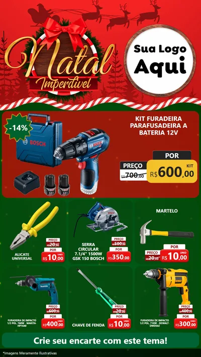 Modelo de Rede Social para Stories com o tema Natal Imperdível para Maquinas e Ferramentas