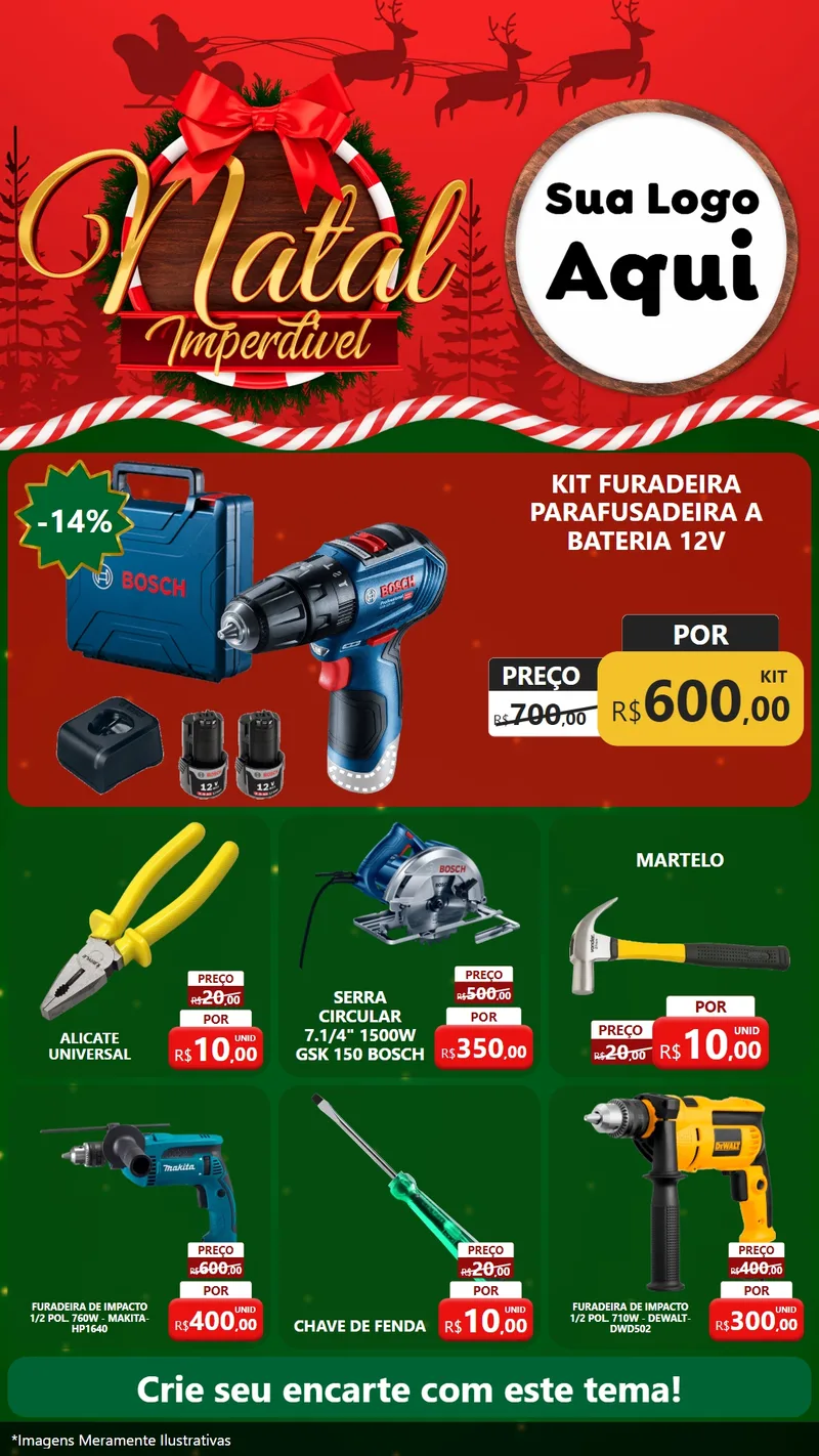 Modelo de Rede Social para Stories com o tema Natal Imperdível para Maquinas e Ferramentas