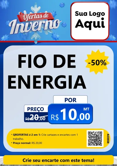 Modelo de Cartaz para Cartaz A4 Vertical com o tema Ofertas de Inverno para Materiais Elétricos