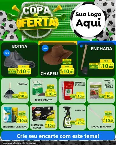Modelo de Rede Social para Feed Instagram com o tema Copa De Ofertas para Agropecuária
