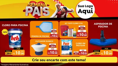 Modelo de TV para TV Horizontal com o tema Semana Dos Pais para Produtos para Piscina