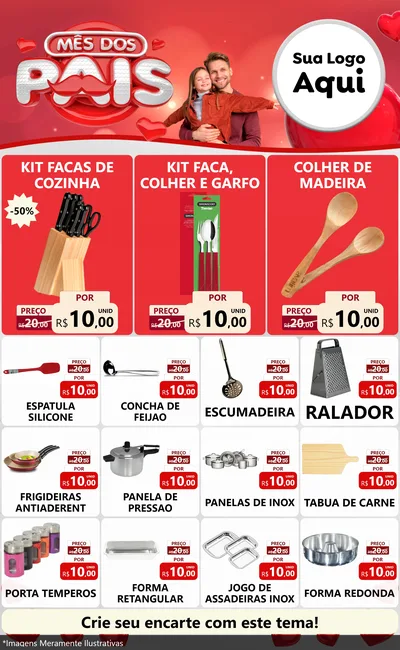 Modelo de Encarte para Encarte Grande com o tema Mês dos Pais para Utilidades Domésticas