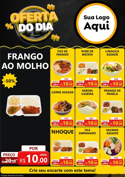 Modelo de Encarte para Encarte A4 Vertical com o tema Oferta Do Dia para Restaurante