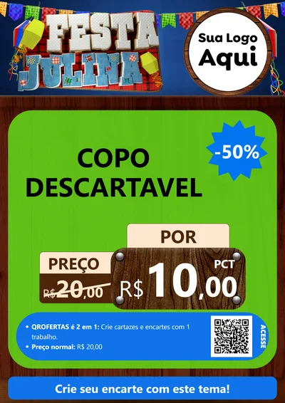 Modelo de Cartaz para Cartaz A4 Vertical com o tema Festa Julina para Embalagens