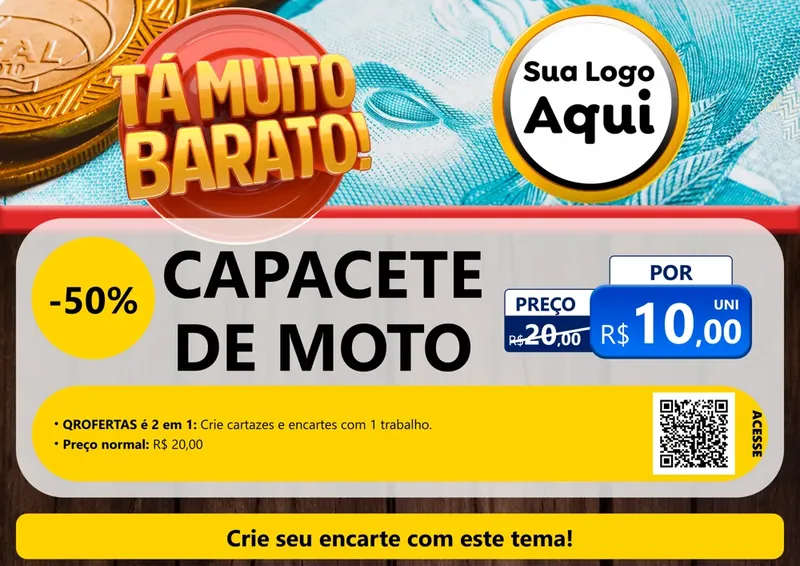 Modelo de Cartaz para Cartaz A4 Horizontal com o tema Está Muito Barato para Moto peças