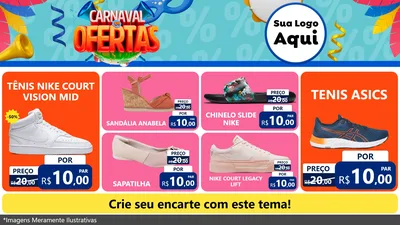 Modelo de TV para TV Horizontal com o tema Carnaval de Ofertas para Calçados
