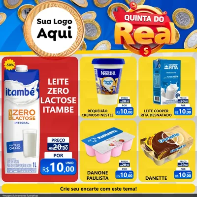 Modelo de Rede Social para Feed Facebook com o tema Quinta do Real para Frios e Laticínios