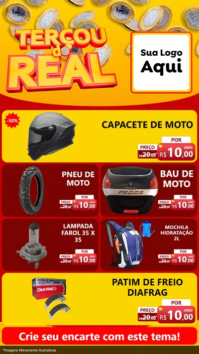 Modelo de TV para TV Vertical com o tema Terçou do Real para Moto peças