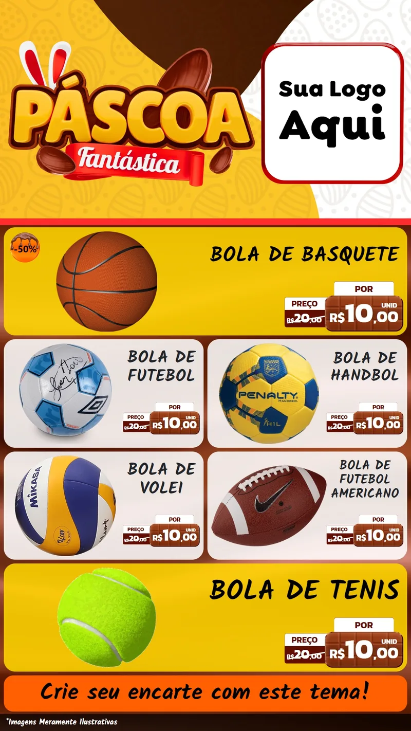Modelo de TV para TV Vertical com o tema Páscoa Fantástica para Artigos Esportivos