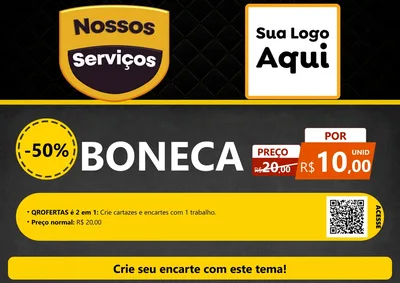 Modelo de Cartaz para Cartaz A4 Horizontal com o tema Nossos Serviços para Brinquedos