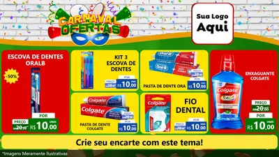 Modelo de TV para TV Horizontal com o tema Carnaval de Ofertas para Higiene Pessoal