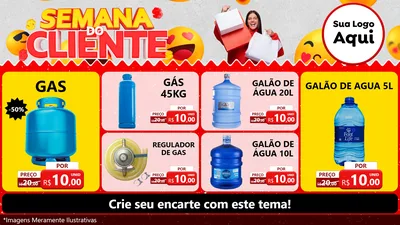 Modelo de TV para TV Horizontal com o tema Semana do Cliente para Água e gás