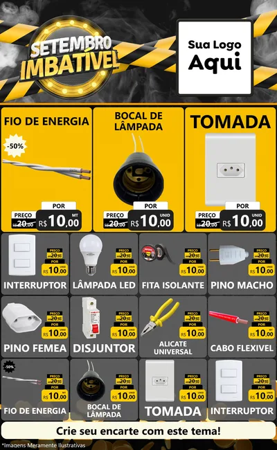 Modelo de Encarte para Encarte Grande com o tema Setembro Imbatível para Materiais Elétricos