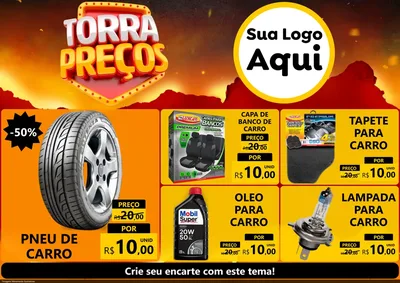 Modelo de Encarte para Encarte A4 Horizontal com o tema Torra Preços para Auto peças