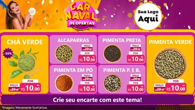 Modelo de TV para TV Horizontal com o tema Carnaval de Ofertas para Produtos Naturais