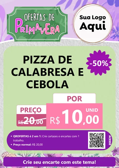 Modelo de Cartaz para Cartaz A4 Vertical com o tema Ofertas de Primavera para Pizzaria