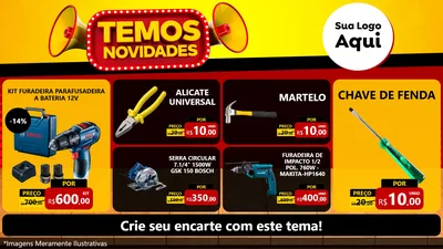 Modelo de TV para TV Horizontal com o tema Temos Novidades para Maquinas e Ferramentas