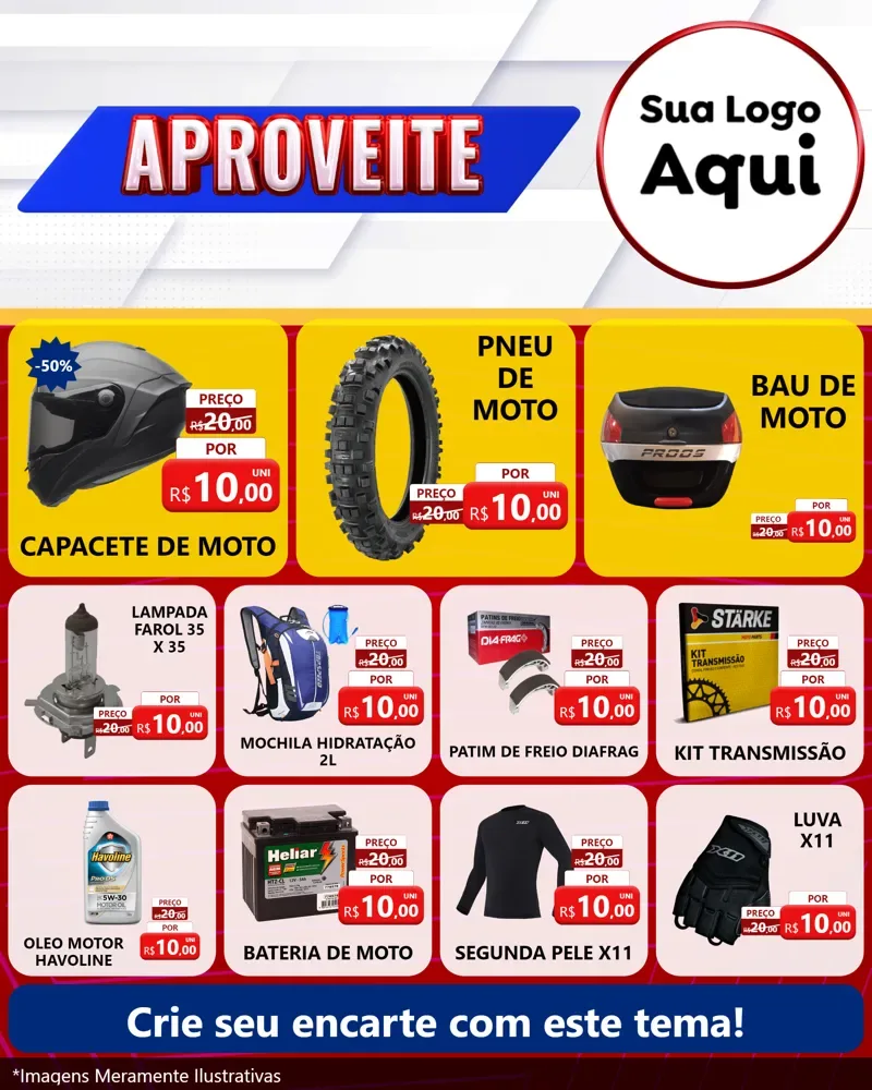 Modelo de Rede Social para Feed Instagram com o tema Aproveite para Moto peças