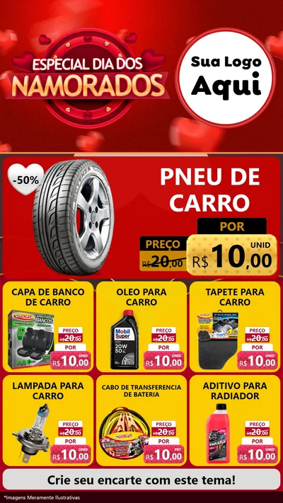 Modelo de Rede Social para Stories com o tema Especial Dia Dos Namorados para Auto peças